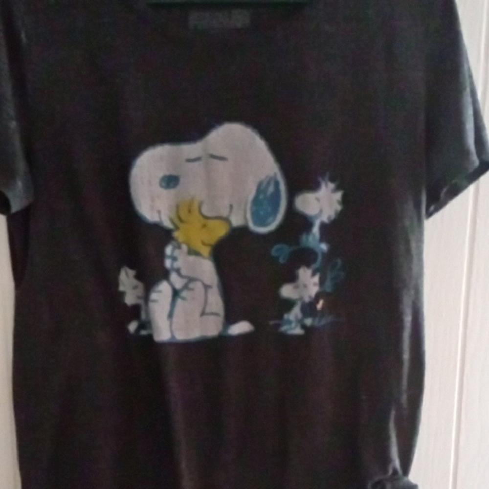 Black Kids' Snoopy & Woodstock Graphic Tee - Short Sleeve